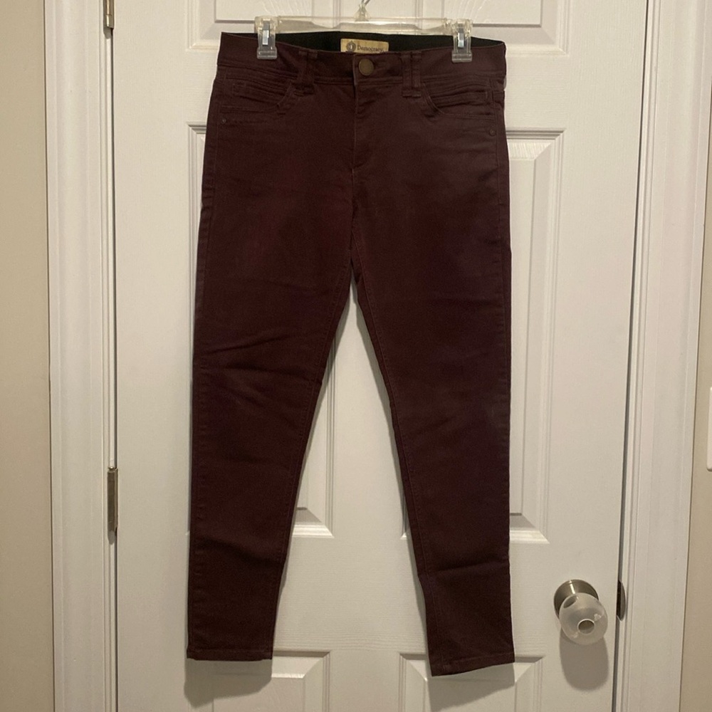 Democracy mid rise skinny plum ankle jeans